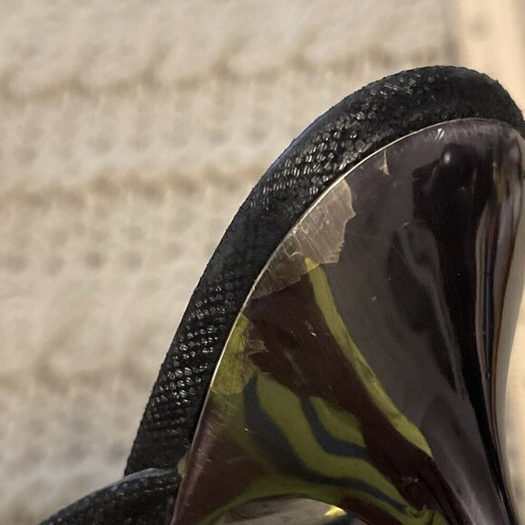 Marino Fabiani Sandals Women’s Sz38 Black Heels Rhinestone Accent.‎ W/defects on - Picture 14 of 15